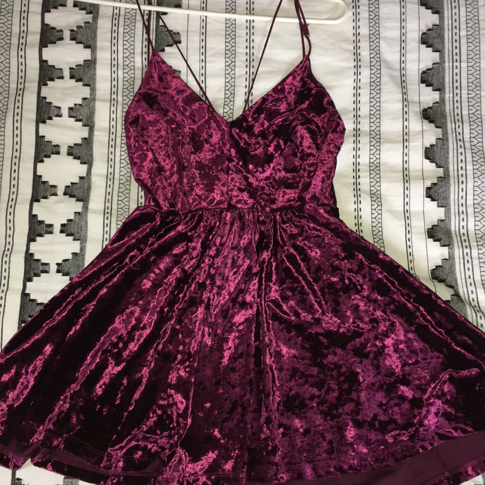 Crushed maroon velvet romper